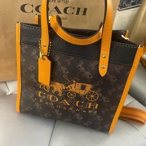 Coach Signature Brown and Orange Tote